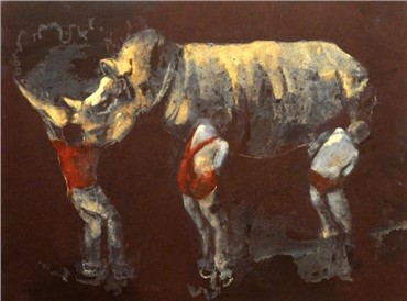 Painting, Avish Khebrezadeh, Lifting the Rhino, 2010, 5707