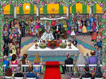 Painting, Kamyar Kafaie, Wedding of Mamad Reza joon Mashallah, 2019, 81083