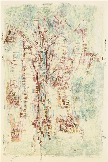 Painting, Massoud Arabshahi, Abstract Composition, 1991, 7743