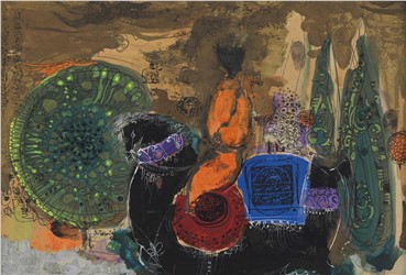 Painting, Sadegh Tabrizi, The Horses of Cypress Battle, 1965, 14866
