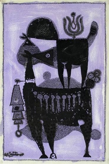 Works on paper, Mansour Ghandriz, Animals and Betrothal, 1967, 5794