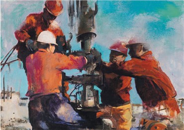 Painting, Amirhossein Zanjani, Oil Workers, 2012, 2691