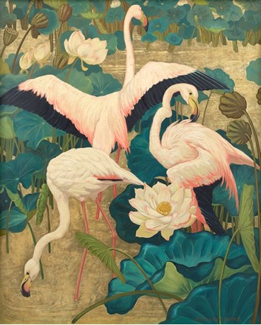 , Jessie Arms Botke, Flamingos and Lotus, , 63611