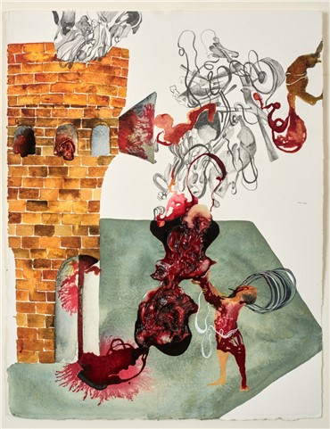 Works on paper, Shiva Ahmadi, Castle, 2018, 19875