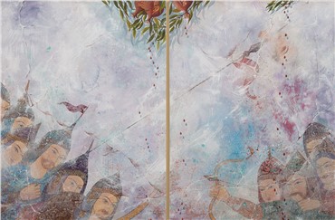 Painting, Gizella Varga Sinaei, The Battle, 2003, 8129