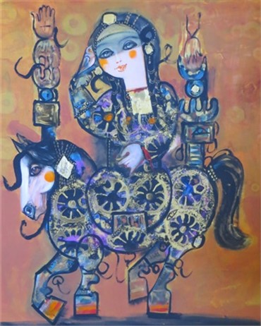 Painting, Nasser Ovissi, Horse and Woman, , 19437