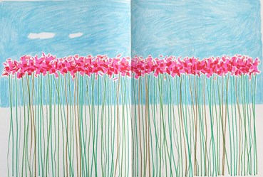 Painting, Mousa Rabbani, Plain and Pink Flowers, 2023, 71191