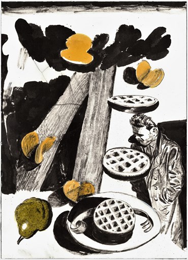 Drawing, Morteza Khakshoor, Composition with Pear and Mini-Waffles, 2020, 40382