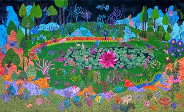Painting, Hejazi Sisters, Shadow of Butterfly in thr First Ever Lotus Garden, 2024, 78927