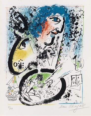 , Marc Chagall, Self Portrait with His Palette, 1960, 42435