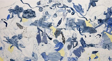 Painting, Nafiseh Moeini, Blue 001, 2023, 73351