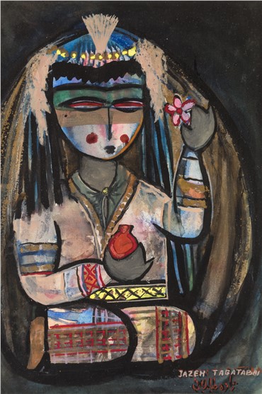 Works on paper, Jazeh Tabatabai, Seated Figure, , 6169