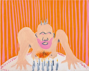 Painting, Tala Madani, Orange Burn, 2006, 4339
