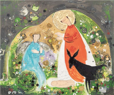 Painting, Sadegh Tabrizi, Nativite, 1965, 5000