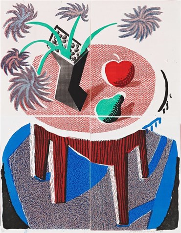 , David Hockney, Flowers, Apple and Pear on a Table, July 1986, 1986, 24973