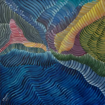 Painting, Seroj Barseghian, Wave Composition no. 3, 2021, 48103