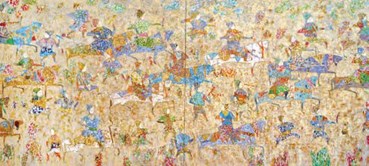 Painting, Reza Derakshani, One Golden Winter Hunt, 2019, 80853