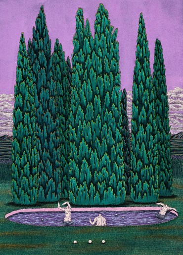 Painting, Mona Hoseinzadeh, The Three Graces at Leisure, 2024, 80018