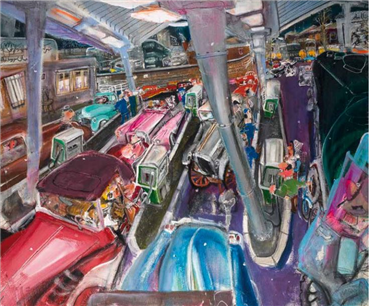Painting, Arsia Moghaddam, Wrongdoer Being Punished at the Gas Station, 2020, 25594