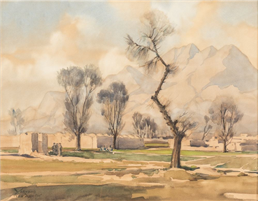 Painting, Yervand Nahapetian, Village Landscape, 1965, 23195