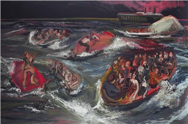 Painting, Rokni Haerizadeh, Sinking of a Book by Omar Khayyam, 2004, 4391