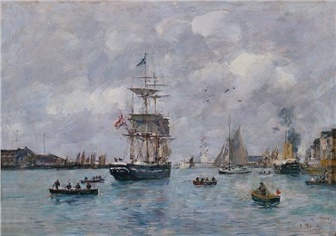 Painting, Eugene Boudin, View of the Harbor, 1885, 22355
