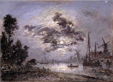 Painting, Johan Barthold Jongkind, Dordrecht by Moonlight, 1881, 22171