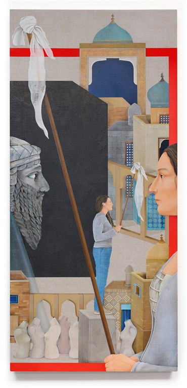 Painting, Arghavan Khosravi, The Girl on Enghelab Street, 2018, 19598