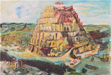 Painting, Keiman Mahabadi, Tower of babel (after Bruegel), 2016, 18290
