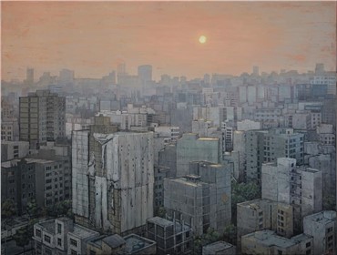 Painting, Taher Pourheidari, Sunset in Tehran, 2018, 18077