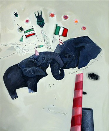 Painting, Mehdi Hosseini Ashlaghi, Great International Circuses in Karaj, 2008, 12713