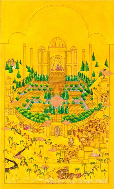 Painting, Homa Bazrafshan, Yellow Dome, 2012, 23877
