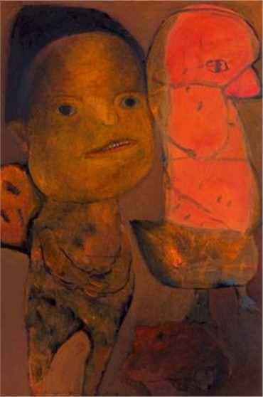 Painting, Raana Farnoud, Child, Angle and Bird, 2010, 5573