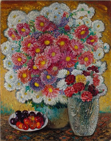 Painting, Jafar Petgar, Cherries and Flowers, 1949, 6893