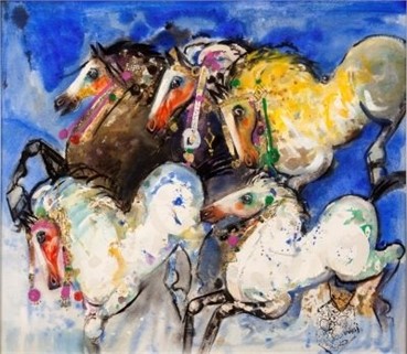 Works on paper, Nasser Ovissi, Five Horses, , 17438
