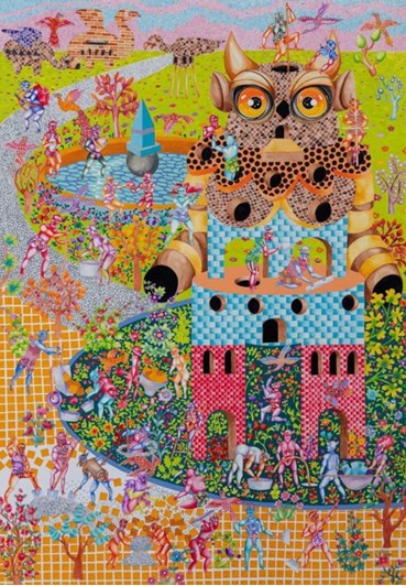 Painting, Hejazi Sisters, A Wondering Lulu and Forty Thousand Silver Shields Under Your Eyelid, 2024, 78929