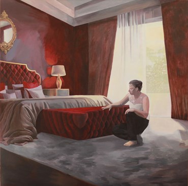 Painting, Sara Pouyanfard, Red Room, 2024, 76565