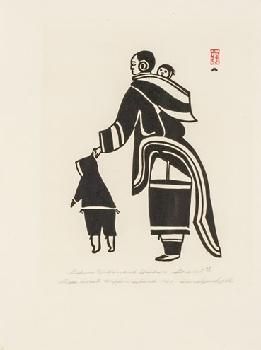 , Innukjuakju Pudlat, Eskimo Mother and Children, 1960, 70316