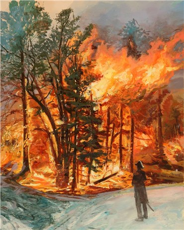 Painting, Mehdi Farhadian, Fire in Forest, 2014, 20773