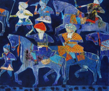 Painting, Reza Derakshani, Moonlight Hunt, 2013, 65014