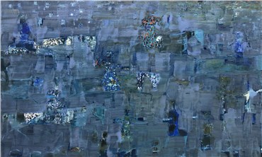Painting, Reza Derakshani, Indigo Hunt, 2019, 22958