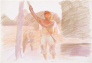 Painting, The Late Ali Golestaneh, Spanish Farmers, 1986, 37366