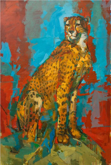 Painting, Amirhossein Akhavan, Cheetah, 2015, 8993