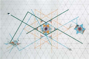 Painting, Monir Shahroudy Farmanfarmaian, Hexagon on Triangle No.5, 2008, 310