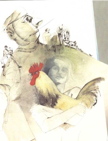 Painting, Alireza Espahbod, Clown, 1997, 6702