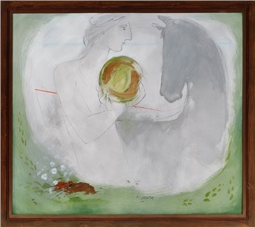 Painting, Bahram Dabiri, Woman, Man and Horse, 2001, 8537