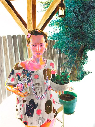 Painting, Makan Negahban, Bull and Plant and Yard, 2017, 77125