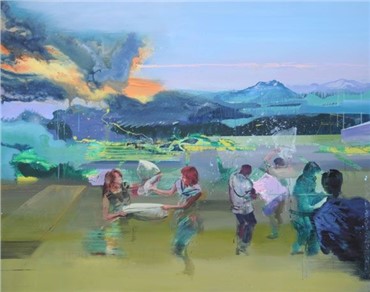 Painting, Mehdi Farhadian, Pillow Fight, 2008, 7024