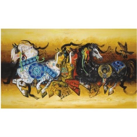 Nasser Ovissi, Royal Horses and Eagle, 1994