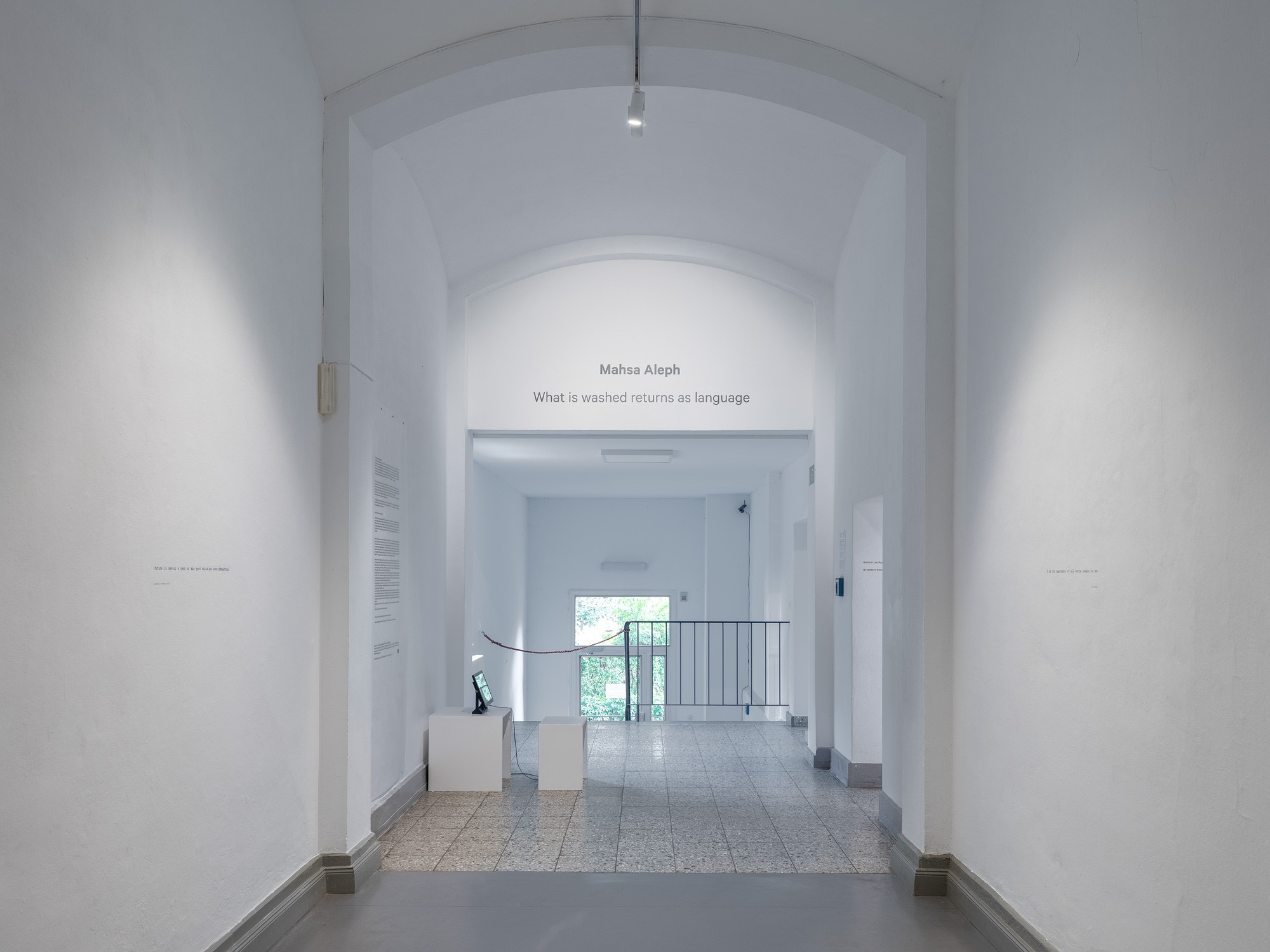 What is washed returns as language, installation view